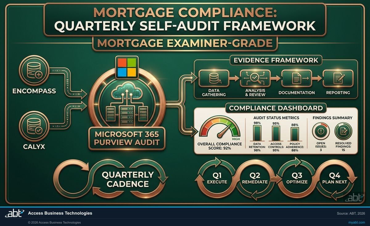 Encompass plus Calyx plus Microsoft 365 Purview Audit examiner-grade evidence framework for mortgage lenders